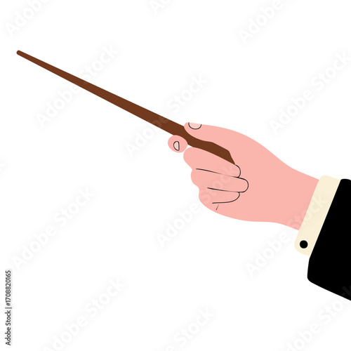 Conductor hand icon isolated vector illustration, music symbol design for orchestra, performance themes, classical and artistic projects