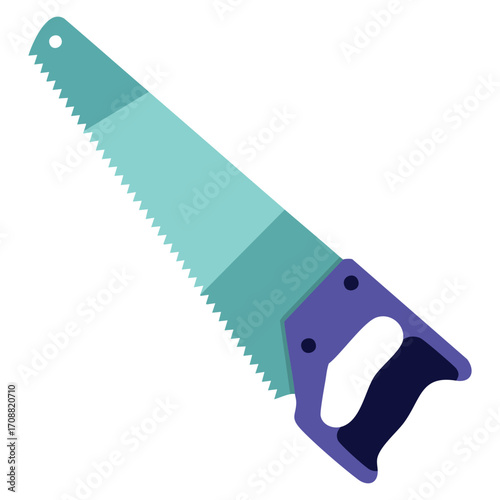 Handsaw carpenters hand tool icon isolated vector illustration design suitable for construction themes carpentry projects and woodworking graphics