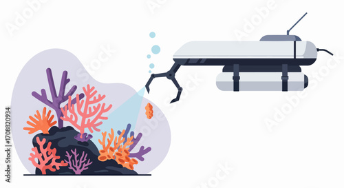 Robotic Underwater Probe with Claw Reaching for Coral Sample