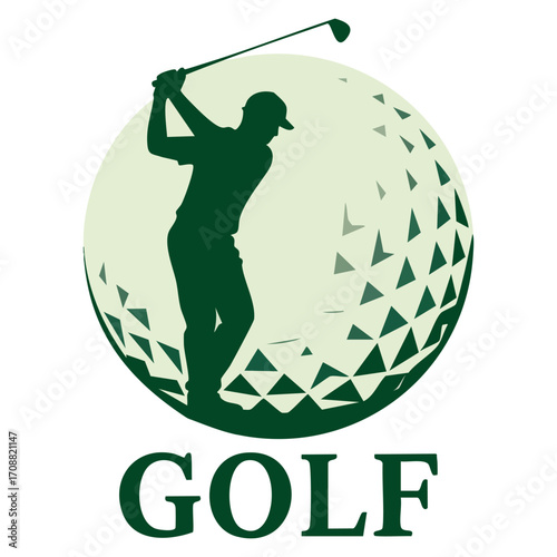 Isolated circle golf logo vector. Great for golf tournaments, club branding, sports events, and golf related visual designs.