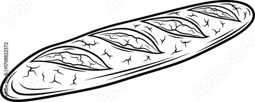 Freshly baked baguette with a crisp crust, perfect for any meal.