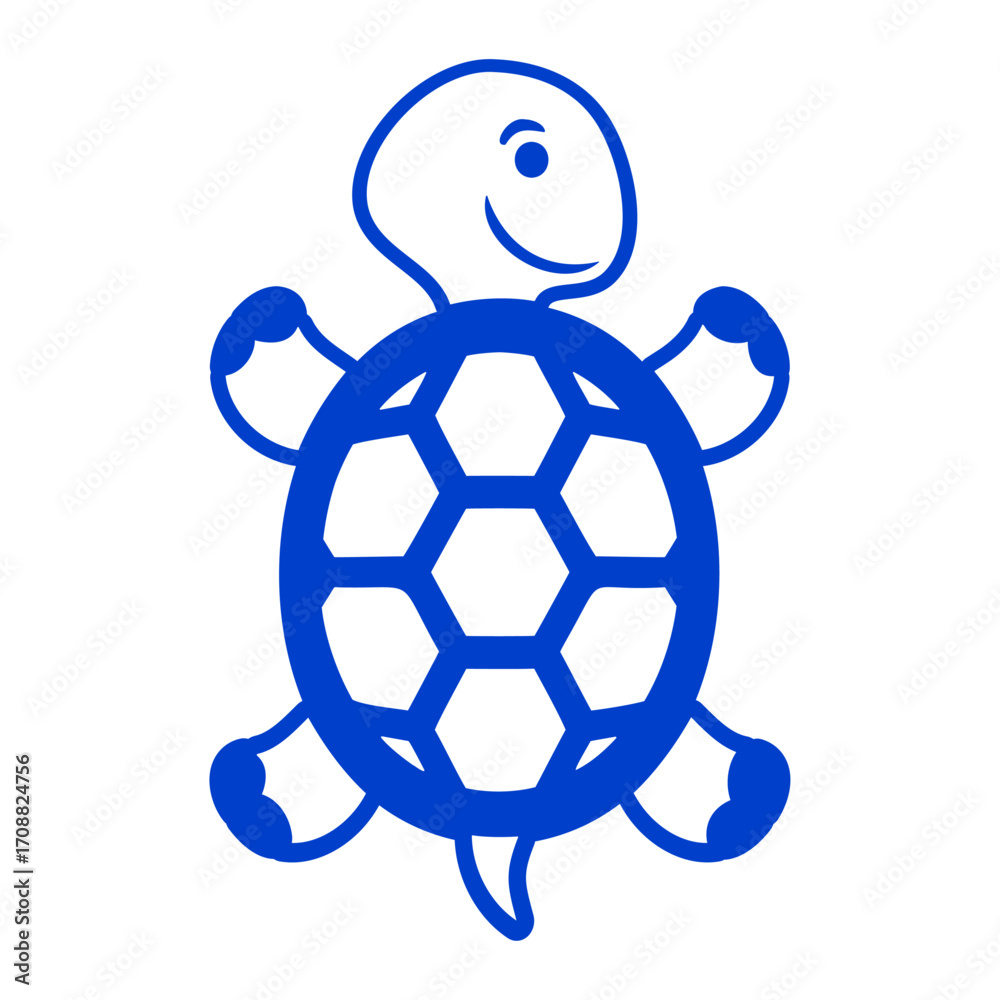 Obraz premium Turtle clings on Wall climbing cute smile happy