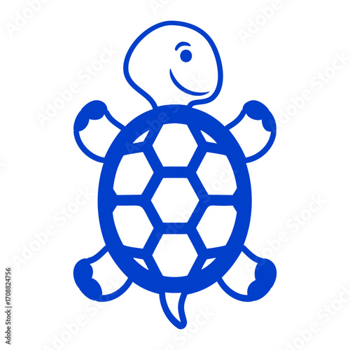 Turtle clings on Wall climbing cute smile happy
