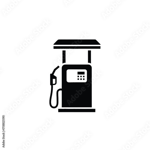 Classic fueling station silhouette simple icon for transportation and energy concepts silhouette