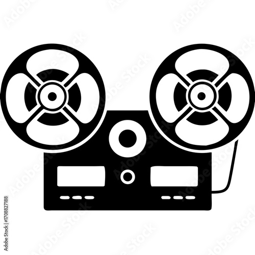 Creative details reel to reel Tape Player machine Vector Illustration