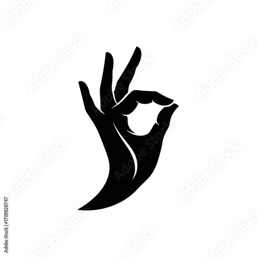 Varun Mudra hand gesture icon in black silhouette style