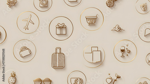 Collection of Lifestyle and Travel Icons.