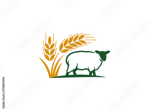 Sheep and wheat logo