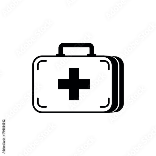 First Aid Medical Kit Icon Silhouette Vector