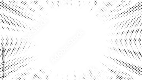 Abstract halftone comic background with radial dot pattern retro pop art design template useful for poster flyer banner and graphic project decoration