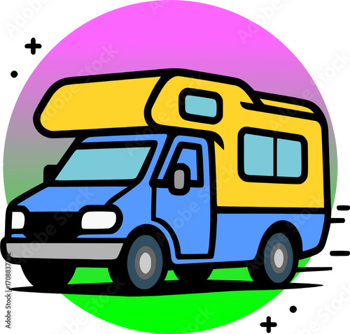 Bold and retro camper van collection for travel, adventure, and outdoor lifestyle design.

