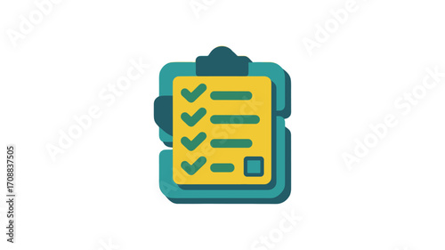 A stylized illustration of a checklist, perfect for concepts of task completion, planning, and organization.