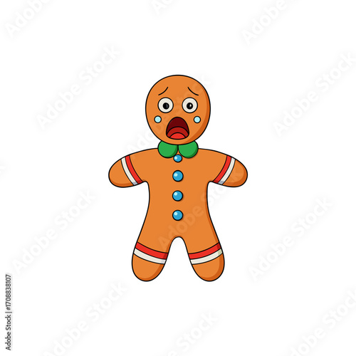 a surprised gingerbread man  