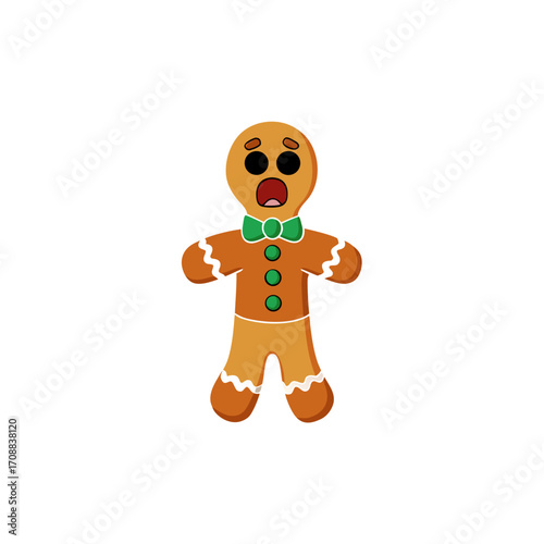 a surprised gingerbread man  