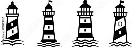 Simple Boat Graphic on Water for Nautical Theme and Marine Design