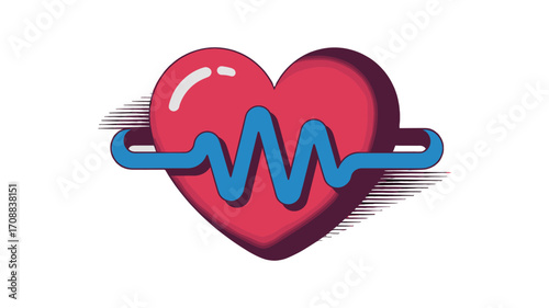 A vibrant illustration of a healthy heart with a rhythmic pulse.