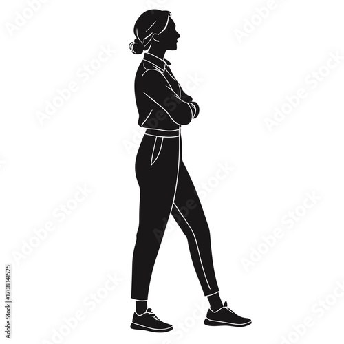 Woman standing arms folded