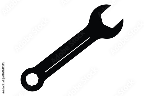 wrench vector icon silhouette