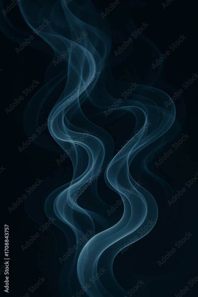 Obraz premium Macro of smoke tendrils symbolizing invisible air currents