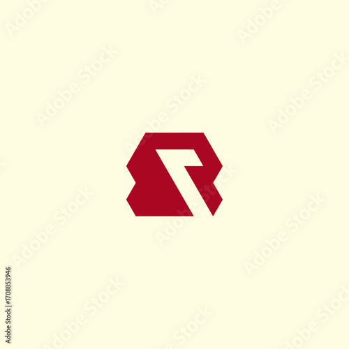 Letter R logo icon flat vector design