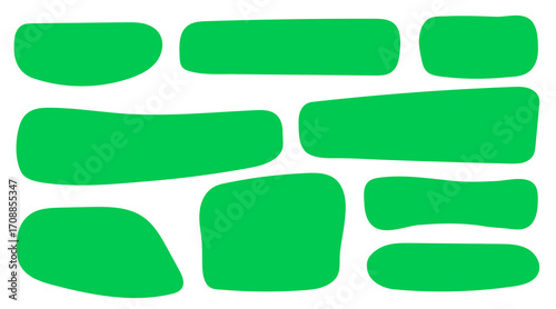 Set of abstract deform shapes for text. Hand-drawn rectangle frames with wiggly borders and dialog boxes. Creative vector design elements for notes, highlights, labels, and decoration.