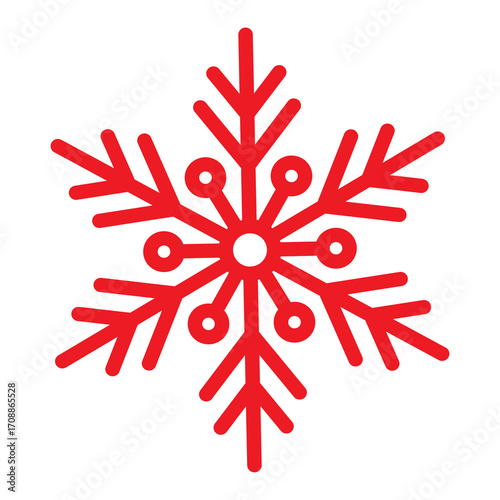 Stylized red snowflake on black background illustration