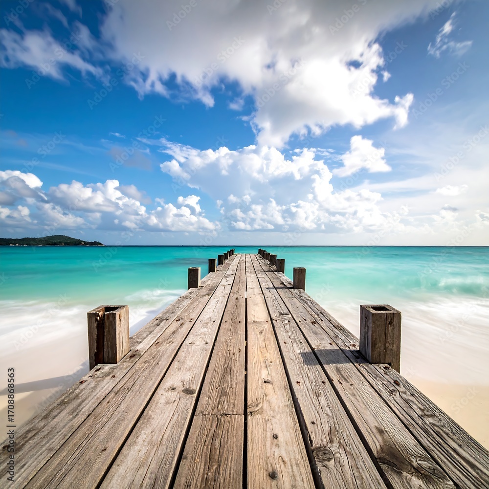 Fototapeta premium Tropical beach boardwalk