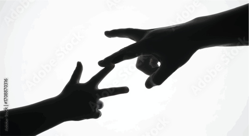 Gentle touch of a parent's hand reaching out to a child's fingers