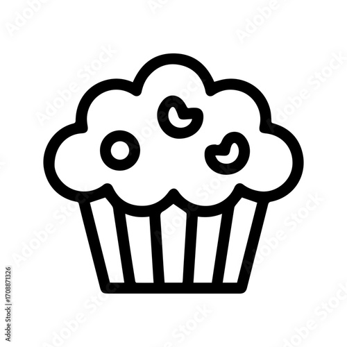 Delightful cupcake icon freshly baked, perfect for bakery logos, menu designs, or sweet treat promotions, originally a scalable vector graphic