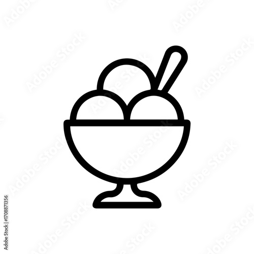 Indulge your cravings with this delicious ice cream icon, perfect for menus, websites, and dessert promotions! This vector graphic brings a sweet touch to any design
