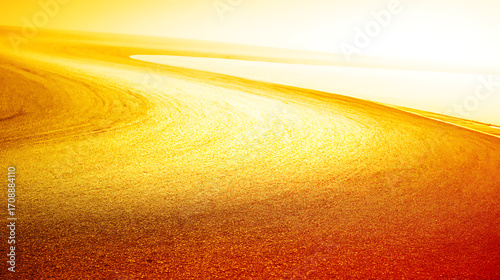 Fototapeta Naklejka Na Ścianę i Meble -  Golden sand dunes under bright sunlight in a desert landscape