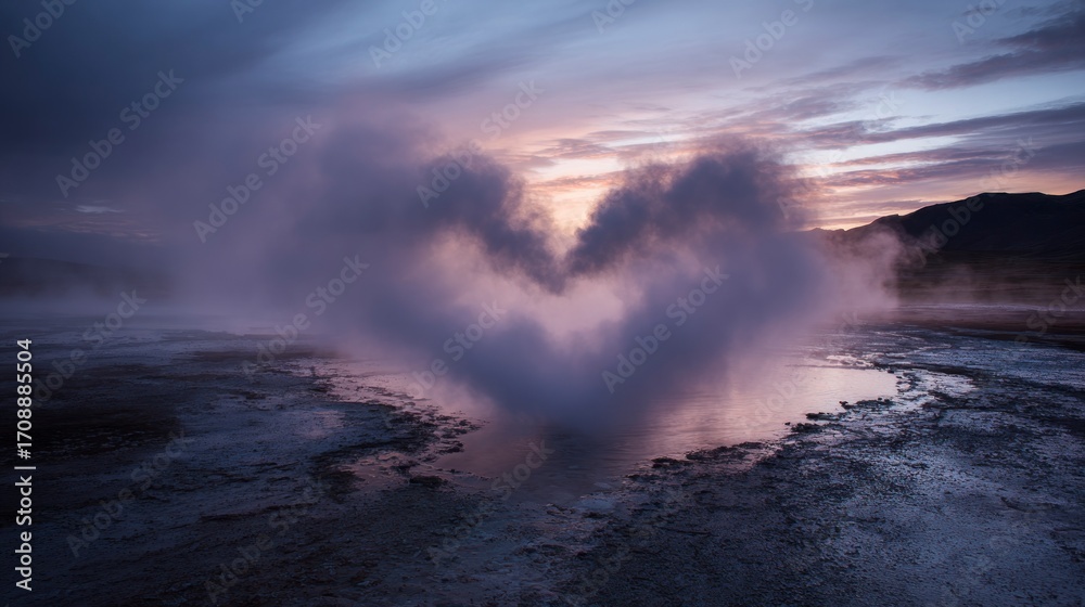 Fototapeta premium Heart shaped steam vents