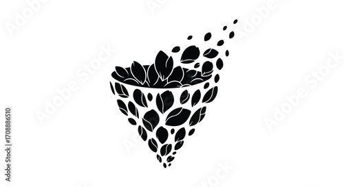 Abstract representation of a healthy, growing plant emerging from a bowl
