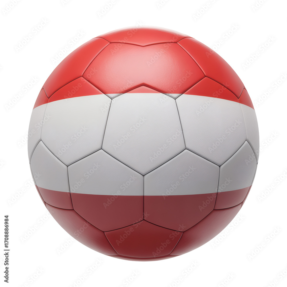 Obraz premium ..Soccer Ball with Austrian Flag Design Ready for Game Day and National Celebrations on transparent background