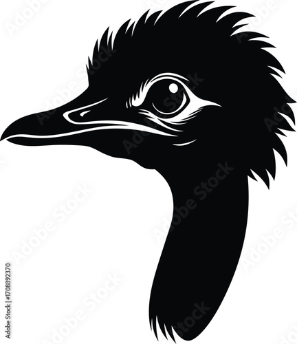 Head of a duck, vector illustration of an ostrich, and an eagle, all in one cartoon bird design