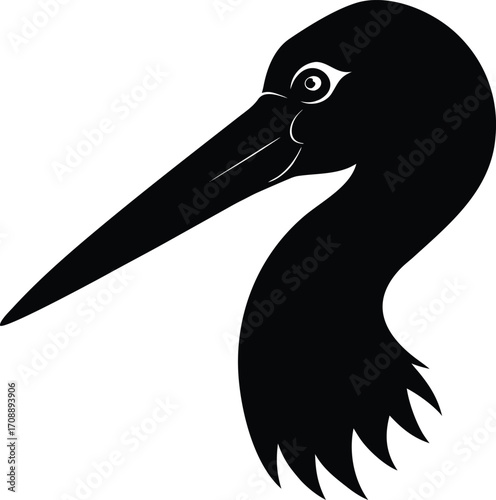 vector illustration of a pelican on transparent background