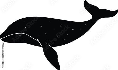 Cartoon fish and marine animals swimming underwater, with vector art illustration of an ocean whale and shark