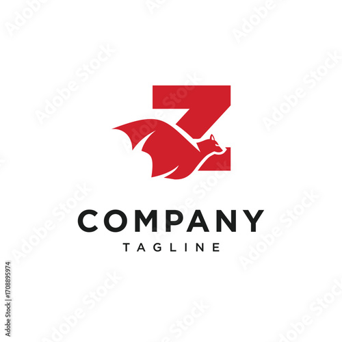 Foto Letter Z Flying Fox Logo Icon Vector