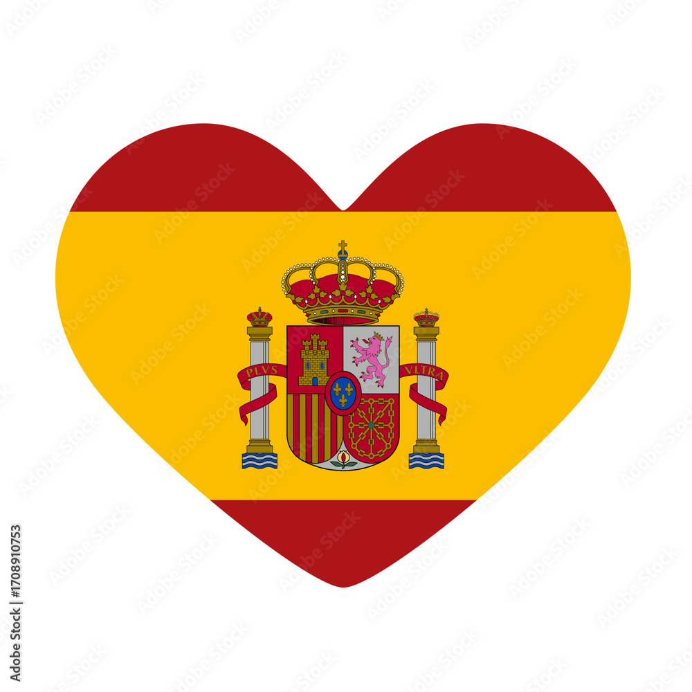 Obraz premium Heart Shaped Spain Flag