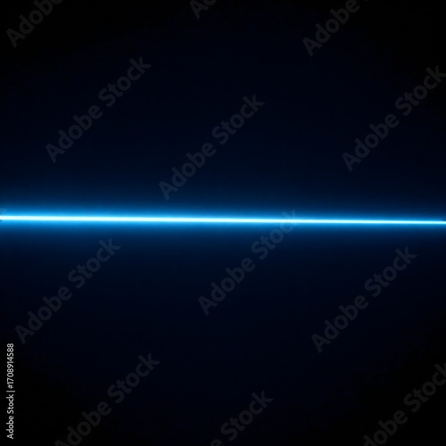 A single horizontal glowing line on a black background. Abstract sci-fi concept for a futuristic tech banner or wallpaper, simple modern design.