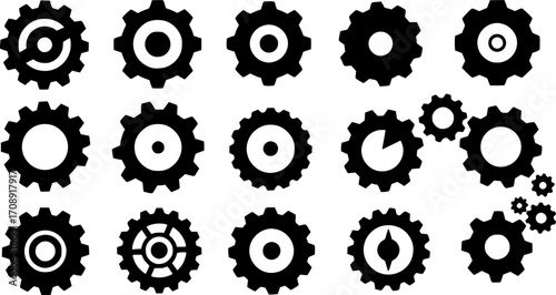 Gear icon vector set. clockwork illustration sign collection. Mechanics symbol.
