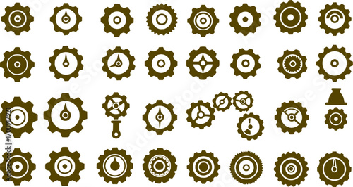Gear icon vector set. clockwork illustration sign collection. Mechanics symbol.
