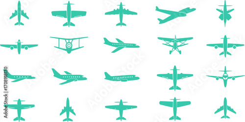 Aircraft icon vector set. airplane illustration sign collection. plane symbol or logo.
