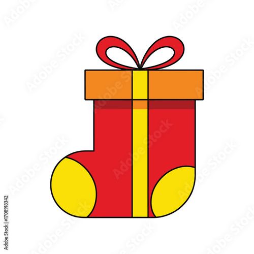 Festive red christmas stocking gift, a delightful surprise for holiday celebrations and joyful moments