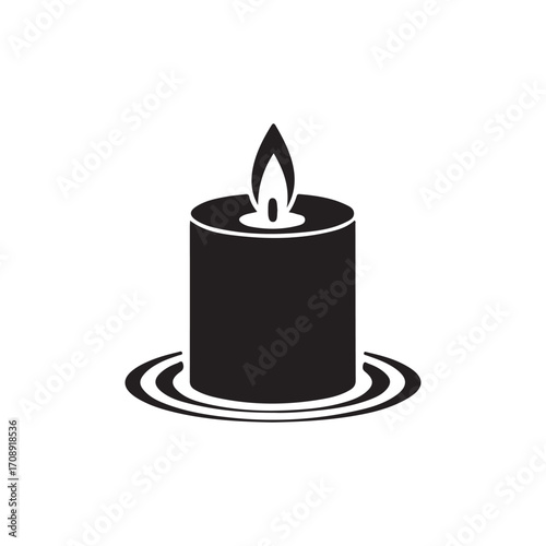 Minimal Candle Flame Icon Vector Illustration