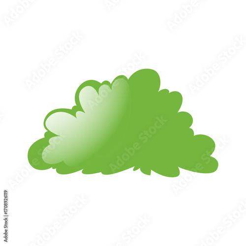 Green shrub illustration A vibrant cartoon bush for design and decoration