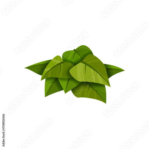Vibrant green leaves illustration on white background for design and decoration