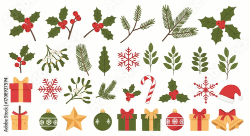 Christmas icon christmas vector elements for graphic design holiday season clipart christmas decoration christmas floral design vector