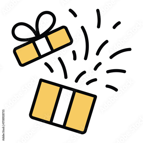 A burst of joy an open gift box with sparkling confetti, symbolizing celebration, surprise, and the excitement of giving and receiving