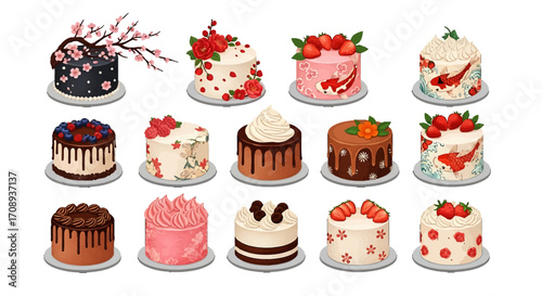 Sweet Cake Designs A Collection of Exquisite Cake Illustrations